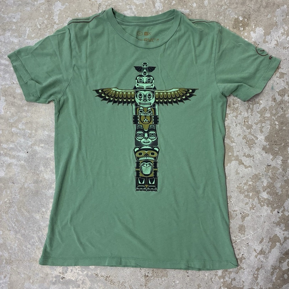 Vintage RVCA ANP George Thompson Mens S Green Red Stitch Artist Network Program